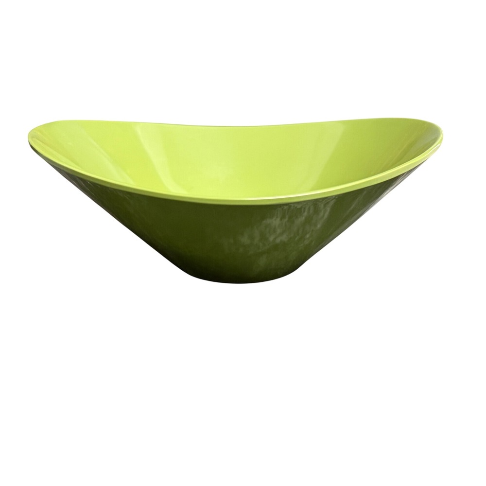 Melamine Melmac Avocado Green Cereal Salad Dessert Fruit Bowls Oval